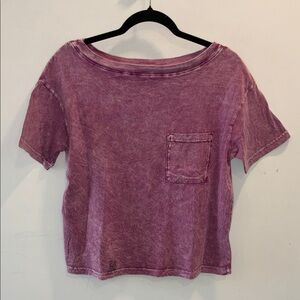 t. la Anthropologie Pocket Cotton Acid Washed Tee